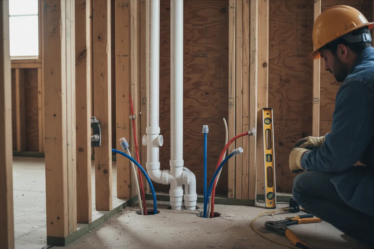 Drain and supply rough-in during Garbage Disposal Repair in Harrisonburg